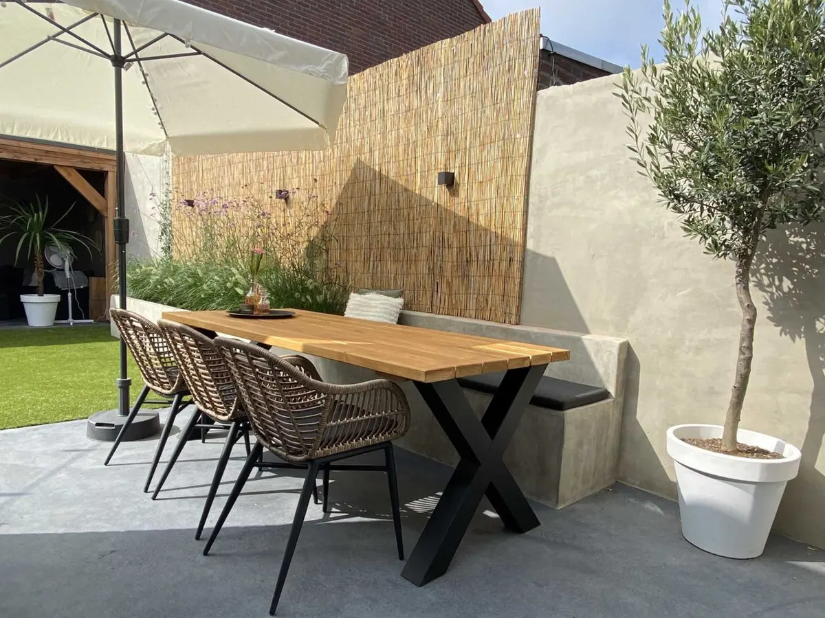 Geflecht aus Polyrattan im Detail